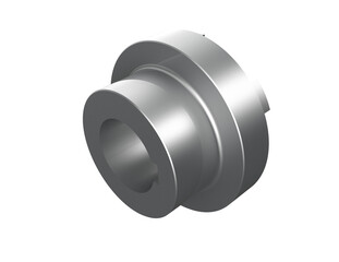 Precision-Machined Splined Coupling Hub Component, High-Resolution Grayscale 3D Render, Crucial Spare Part for Robust Heavy Machinery and Hydraulic Systems, Optimized for Engineering, Manufacturing,
