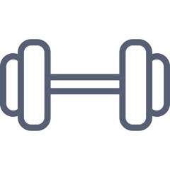 Dumbbell Icon Outline Silhouette Isolated On Transparent Background Representing Strength Fitness And Weightlifting With Simple Clean Lines And A Dark Blue Color