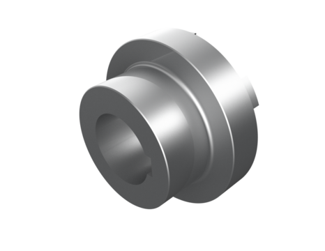 Precision-Machined Splined Coupling Hub Component, High-Resolution Grayscale 3D Render, Crucial Spare Part for Robust Heavy Machinery and Hydraulic Systems, Optimized for Engineering, Manufacturing,