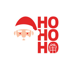 Santa Claus Ho Ho Ho Christmas Greeting Card Design.
