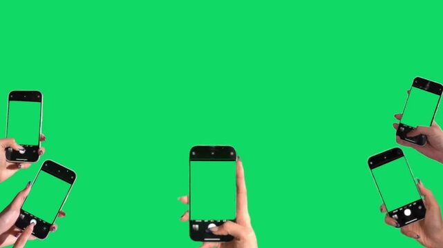 The mobile picture in the green screen.