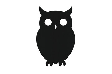 Fototapeta premium Black owl silhouette icon representing wisdom and knowledge