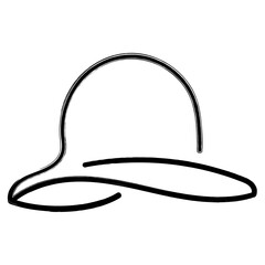 pamela hat icon, brush strokes, vector illustration on white background.