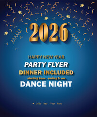 2026 Happy New Year background for your seasonal invitations, festive posters, greetings cards.