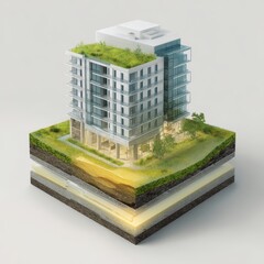 A green roof on a building with a green roof