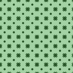 Seamless geometric pattern with floral shapes and dots for textile design