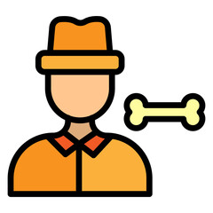 Archaeologist Vector Filled Icon Design