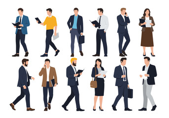 Fototapeta premium Diverse group of professionals engaged in business activities and communication.