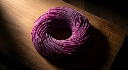 Artistic Vegetable Noodles, Gourmet Healthy Raw Food Design, Culinary Spiralized Produce.

