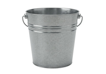 Metal bucket PNG illustration isolated on transparent background Galvanized steel pail for gardening or cleaning © Laura