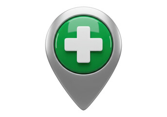 Medical location pin PNG illustration isolated on transparent background Healthcare map pointer icon