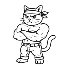 Muscular hero cat 