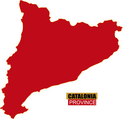 Naklejka premium Solid map of Catalonia Province of Spain in national color