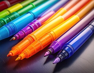 Close-up of colorful markers