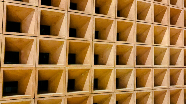 Pattern of square cubbies in stacked formation
