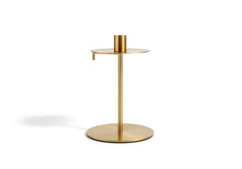 Modern golden candlestick holder elegant single light stand for home decor and events
