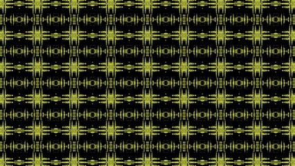 Abstract Grungy Yellow-Green Cross Pattern On Black Background
