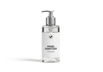 Transparent hand sanitizer bottle with pump dispenser for personal hygiene and germ protection