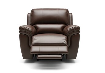 Plush recliner chair in rich brown leather for ultimate home comfort and relaxation