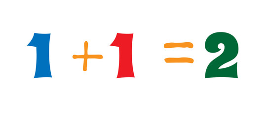 Fototapeta premium colored numbers, example on a white background,