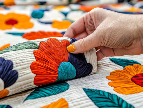 cross cultural collaboration. Designers from various countries working on a textile project with bright fabrics, creative and multicultural