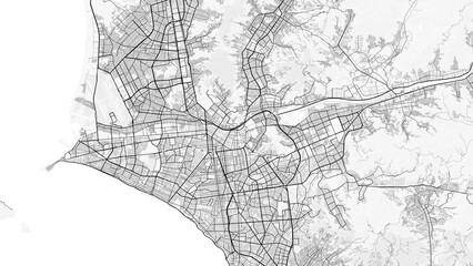 Lima City Map. Minimalist black and white line art poster for printing, wallpaper, wall art for home and office decor © City in Art