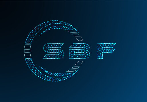 SBF low poly letter logo vector design. SBF lower poly logo design. Low poly logo.