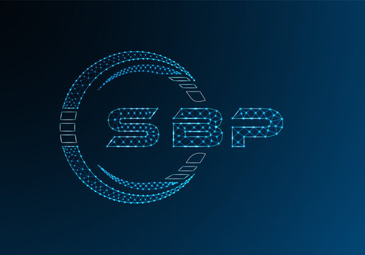 SBP low poly letter logo vector design. SBP lower poly logo design. Low poly logo.