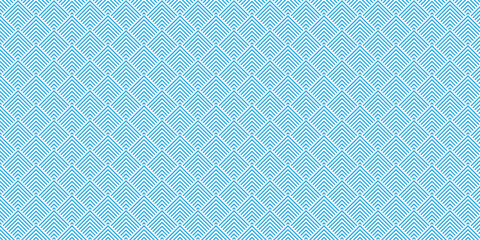 Naklejka premium Abstract overlap vector blue Pattern grid metal lines fabric square background. seamless fabric geomatics overlapping create retro line pattern design. 