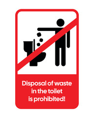 Toilet Waste Prohibition Sign – High-Quality Vectorial Stock Image