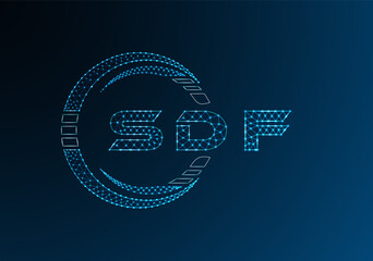 SDF low poly letter logo vector design. SDF lower poly logo design. Low poly logo.