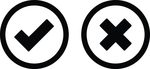 Graphic Illustration of Acceptance and Rejection Depicted Through Check Mark and Cross Symbols Conveying the Dichotomy of Choices