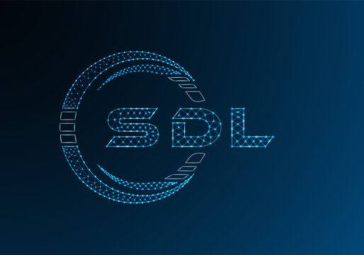 SDL low poly letter logo vector design. SDL lower poly logo design. Low poly logo.