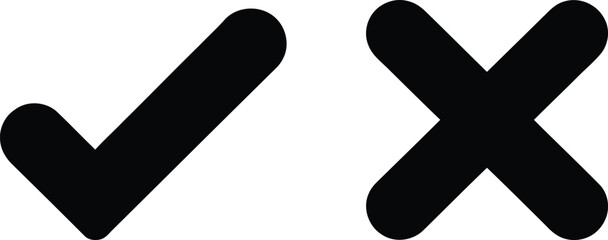 A Contrasting Visual Depiction of Agreement and Disagreement Juxtaposing a Check Mark Symbol Alongside an X Icon within a Clean Design