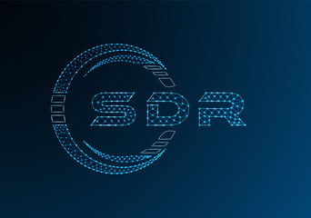 SDR low poly letter logo vector design. SDR lower poly logo design. Low poly logo.
