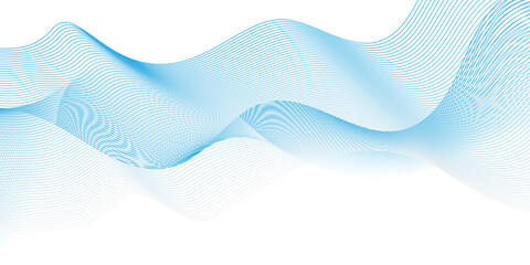Vector wave digital white and blue gradient blend futuristic technology flow tech transparent line stripe energy connection web music and sound, beautiful dynamic smooth space texture background.	
