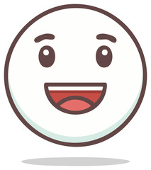 Fototapeta premium Vector Emoji with Happy Smiling Face, Expressing Joy and Positive Emotions, Isolated Graphic Emoticon