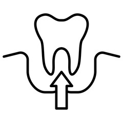 Tooth Extraction Outline Icon