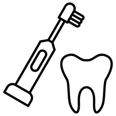 Electric Toothbrush Outline Icon