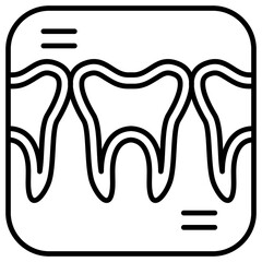 X Ray Teeth Outline Icon