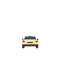 Pixel Art Car Rear View in Beige and Blue Isolated on White Background Vehicle Illustration Style Transport Concept