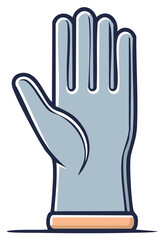 Obraz premium Cartoon Illustration of a Protective Glove for Safety and Industrial Use
