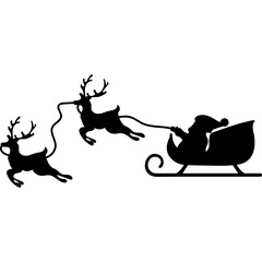 Flying Santa Sleigh with Reindeers