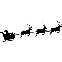 Flying Santa Sleigh with Reindeers