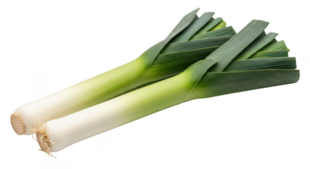 Fresh Leeks Isolated On Black Background