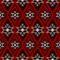 Aztec southwest rhombus pattern. Vector aztec southwestern navajo geometric diamond shape seamless pattern. Ethnic geometric pattern use for fabric, textile, home decoration elements, upholstery, etc.