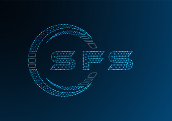 SFS low poly letter logo vector design. SFS lower poly logo design. Low poly logo.