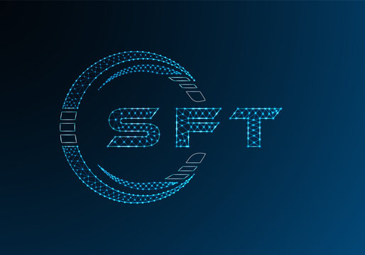 SFT low poly letter logo vector design. SFT lower poly logo design. Low poly logo.