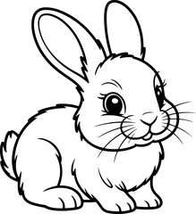Cute Bunny silhouette vector illustration 
