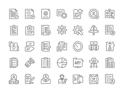 Collection of hand drawn business and technology icons in sketch style